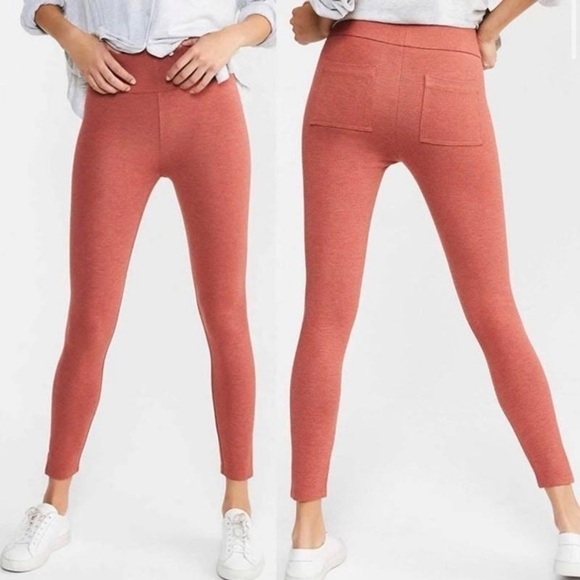 NWT Lou & Grey Burnt Red Orange Back Pocket Ponte Leggings Skinny Stretchy Work - Picture 1 of 6